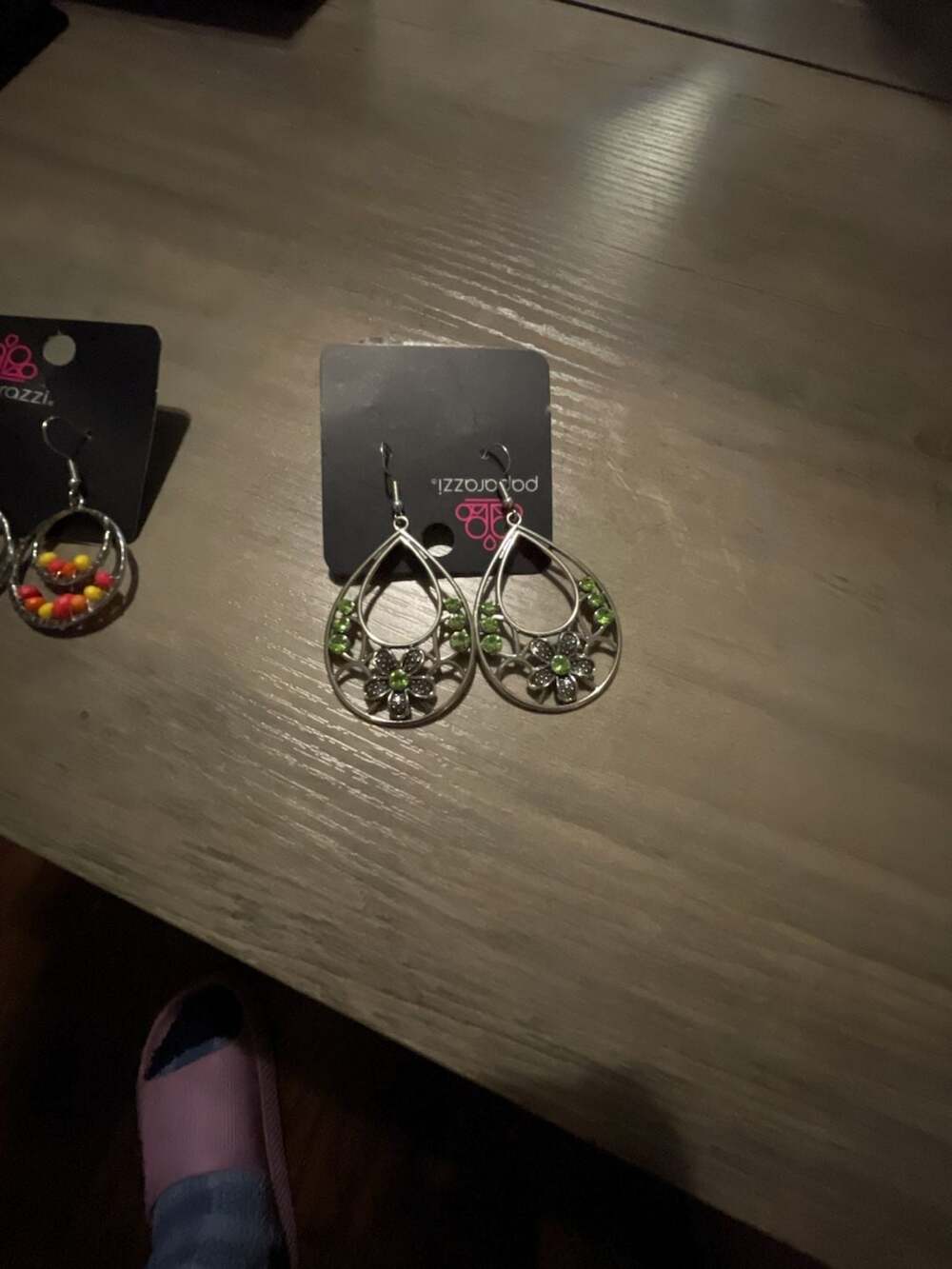 Paparazzi Meadow Marvel Green Floral Earrings